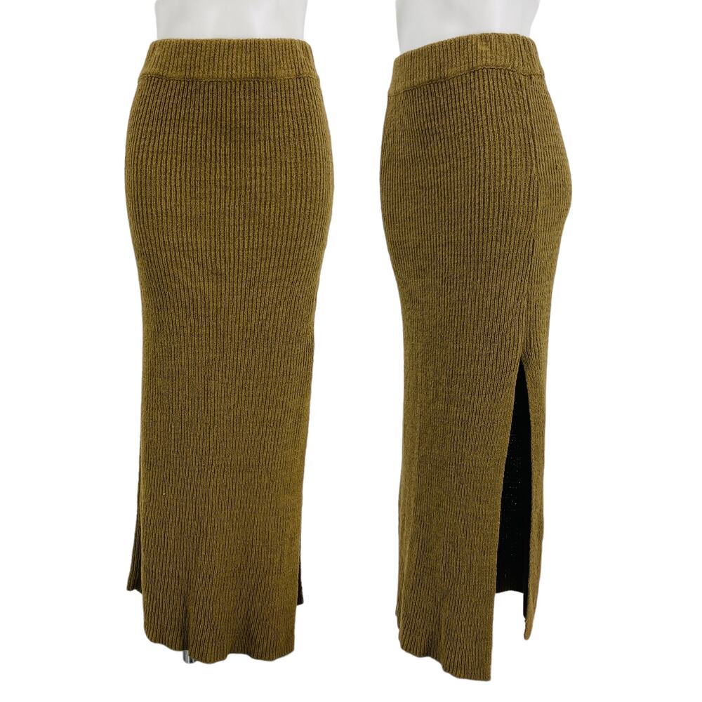 Free People Beach MORGAN FAUXCHET Ribbed Midi Sweater SKIRT M